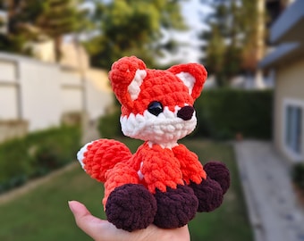 Flame the Fox かぎ針編みパターン: あみぐるみ動物 (PDF 英語