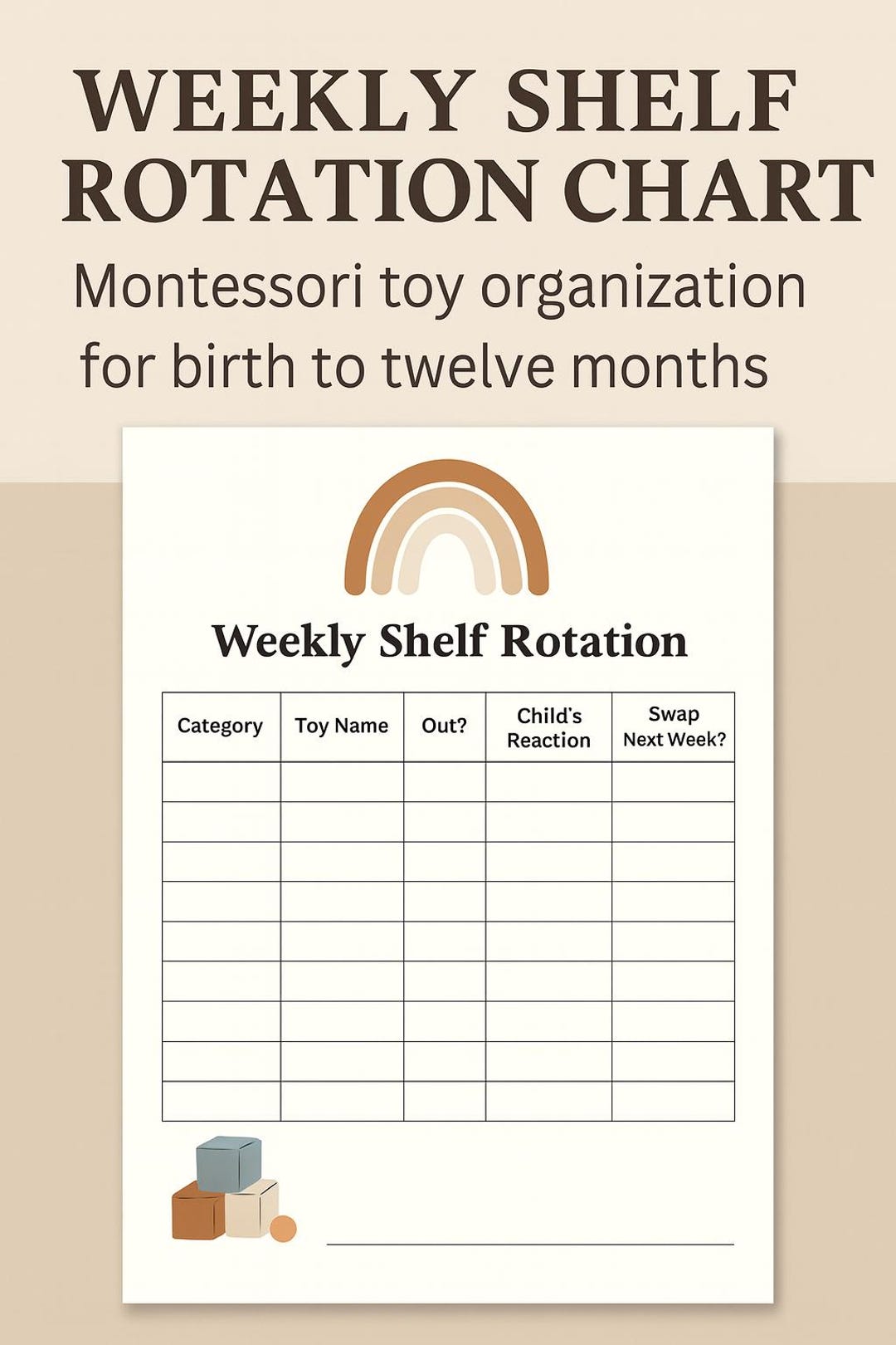 Weekly Toy Rotation Chart - Etsy