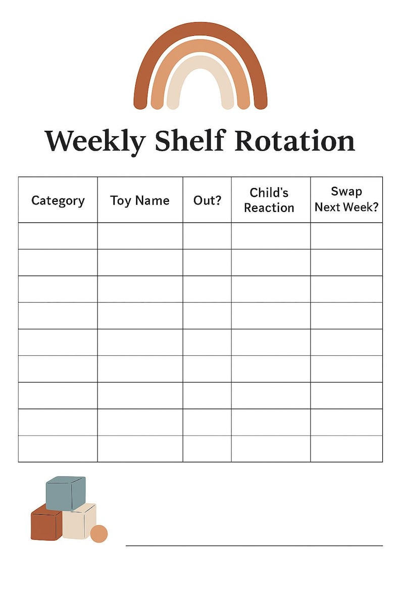 Weekly Toy Rotation Chart - Etsy UK