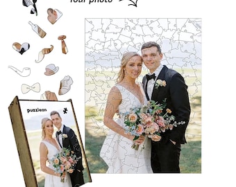Puzzle photo en bois personnalisé | Cadeau d'anniversaire pour couple