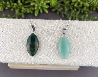 Leaf Shaped Crystal Gemstone Necklace