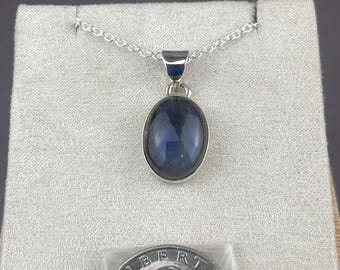 Oval Labradorite Pendant Sterling Silver