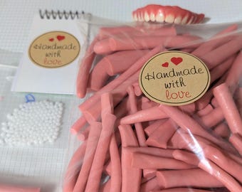 11g Stor Rosa Protes Tandgummi Set Termoplastisk Akryl Lättviktsharts Fri frakt till Kanada USA