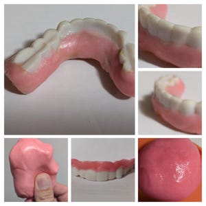 Healthy Pink Gum Denture Base Material Malleable Thermoplastic Acrylic Multi-Purpose Liner 2 Gram Size Repair Refit