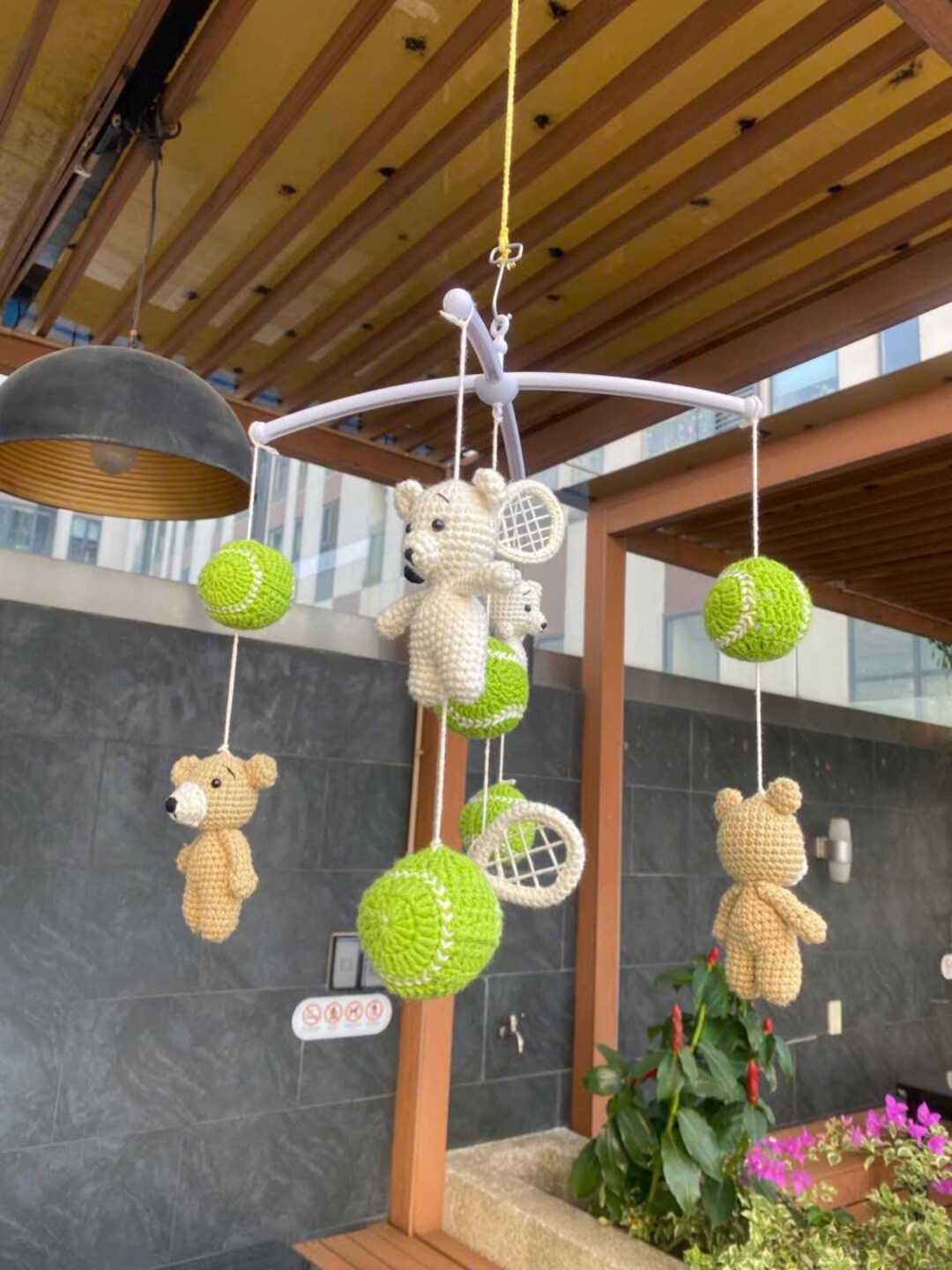 Handmade Sport Teddy Bear Crochet Baby Crib Mobile – Cute Nursery Decor ...