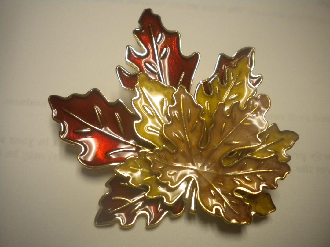 Halloween PIN Beautiful VINTAGE LEAF. Multicolored Enamel. Fantastic ...