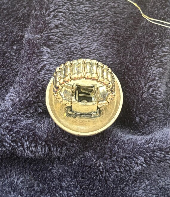 Silver Tone Statement Adjustable Ring - image 2