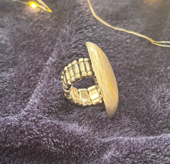 Silver Tone Statement Adjustable Ring - image 1