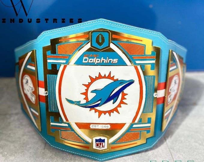 Miami Dolphins Championship belt replica title belt Brass Zinc 2mm 4mm
