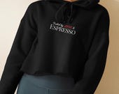 Fueled by Love & Espresso Crop Hoodie – Cozy Coffee Mom Sweatshirt