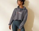 Fueled by Love & Espresso Crop Hoodie – Raw Hem Mom Sweatshirt