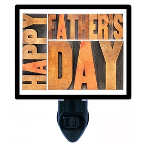 Happy Father's Day – Dad Family Night Light – Holiday Plug In Light – Cozy Home Decor – Free Switchable Insert Included