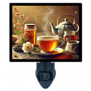 Kitchen Photo Night Light, Morning Tea, Kitchen. Also Includes a FREE Switchable Insert.