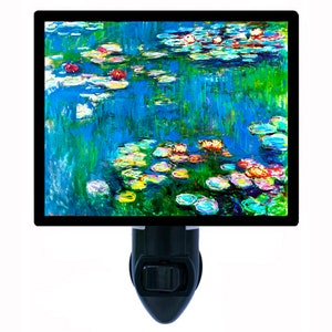 Decorative Photo Night Light, Water Lilies, Claude Monet, Old Masters. Also Includes a FREE Switchable Insert.