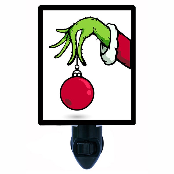 Christmas Photo Night Light, Grinch Ornament. Also Includes a FREE Switchable Insert.