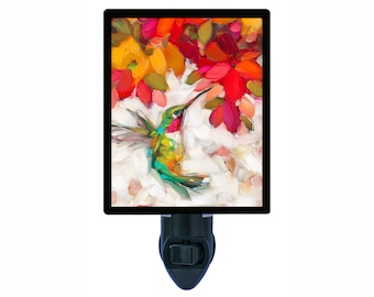 Decorative Photo Night Light, Hummingbird of Summer, Hummingbirds, Animals. Also Includes a FREE Switchable Insert.