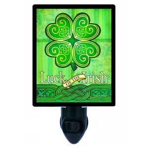 St. Patrick's Day Decorative Photo Night Light, Luck of the Irish Clover, Green, Irish, Ireland. Also Includes a FREE Switchable Insert.