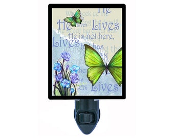 Easter Decorative Photo Night Light, Easter He Lives, Easter Bunny. Also Includes a FREE Switchable Insert.