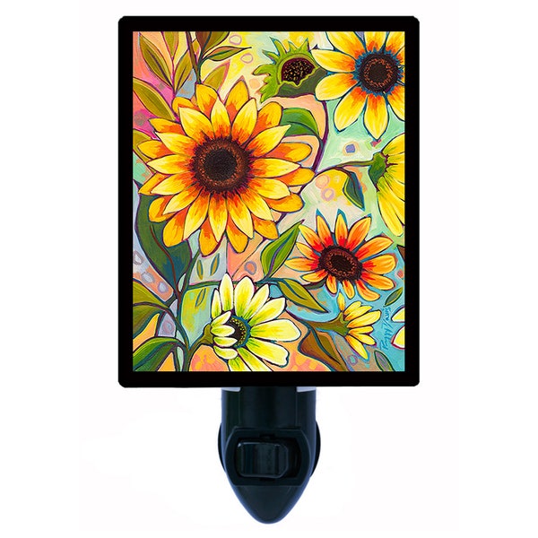 Decorative Photo Night Light, Sunflower Power, Flowers, Gardening. Also Includes a FREE Switchable Insert.