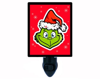 Christmas Decorative Photo Night Light, Grinch, Christmas Grinch. Also Includes a FREE Switchable Insert.