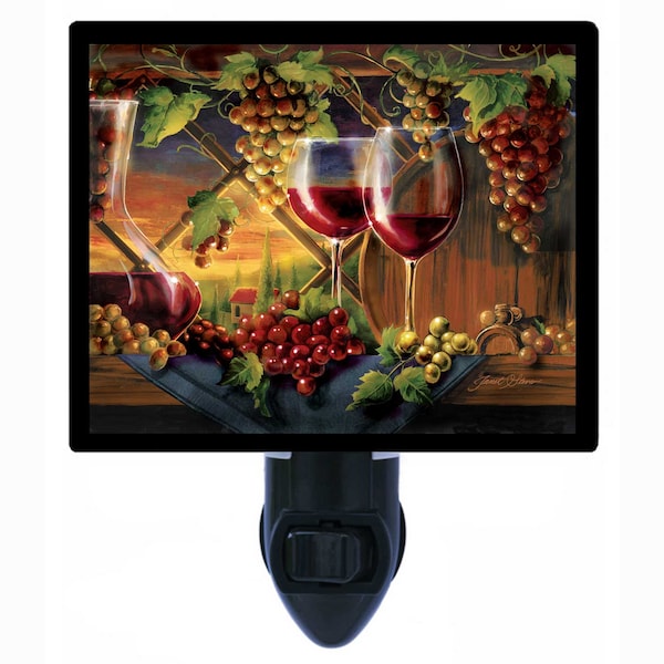 Night Light, Tuscan Sunset, Wine, Kitchen, Italian. Also Includes a FREE Switchable Insert.