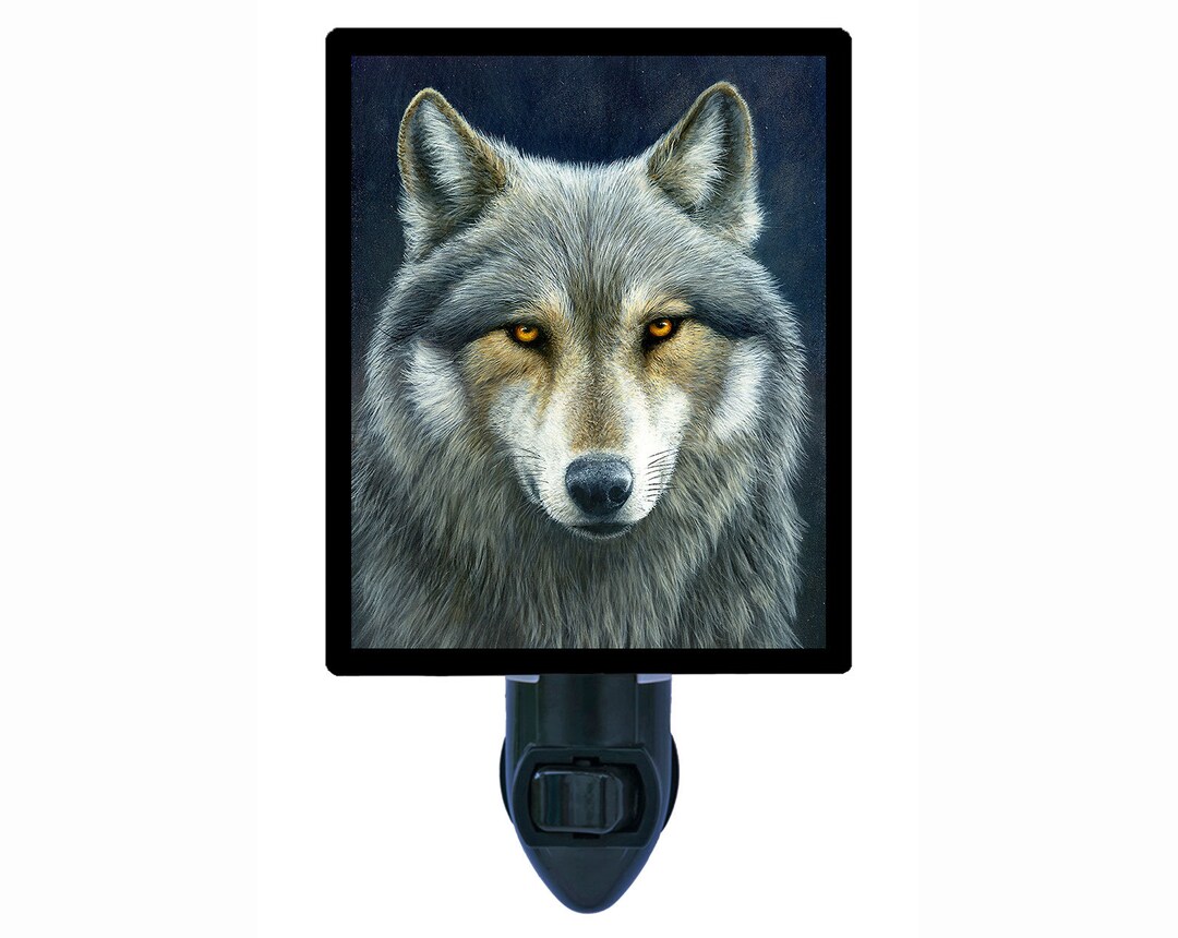 Decorative Photo Night Light, Eyes of a Wolf, Wildlife, Animals, Wolves