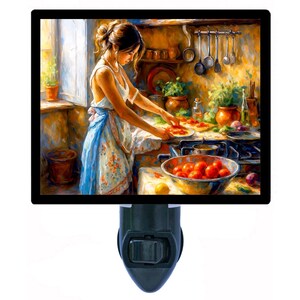 Heirloom Tomatoes – Kitchen Cooking Night Light – Travel Photography Plug In Light – Cozy Home Decor – Free Switchable Insert Included
