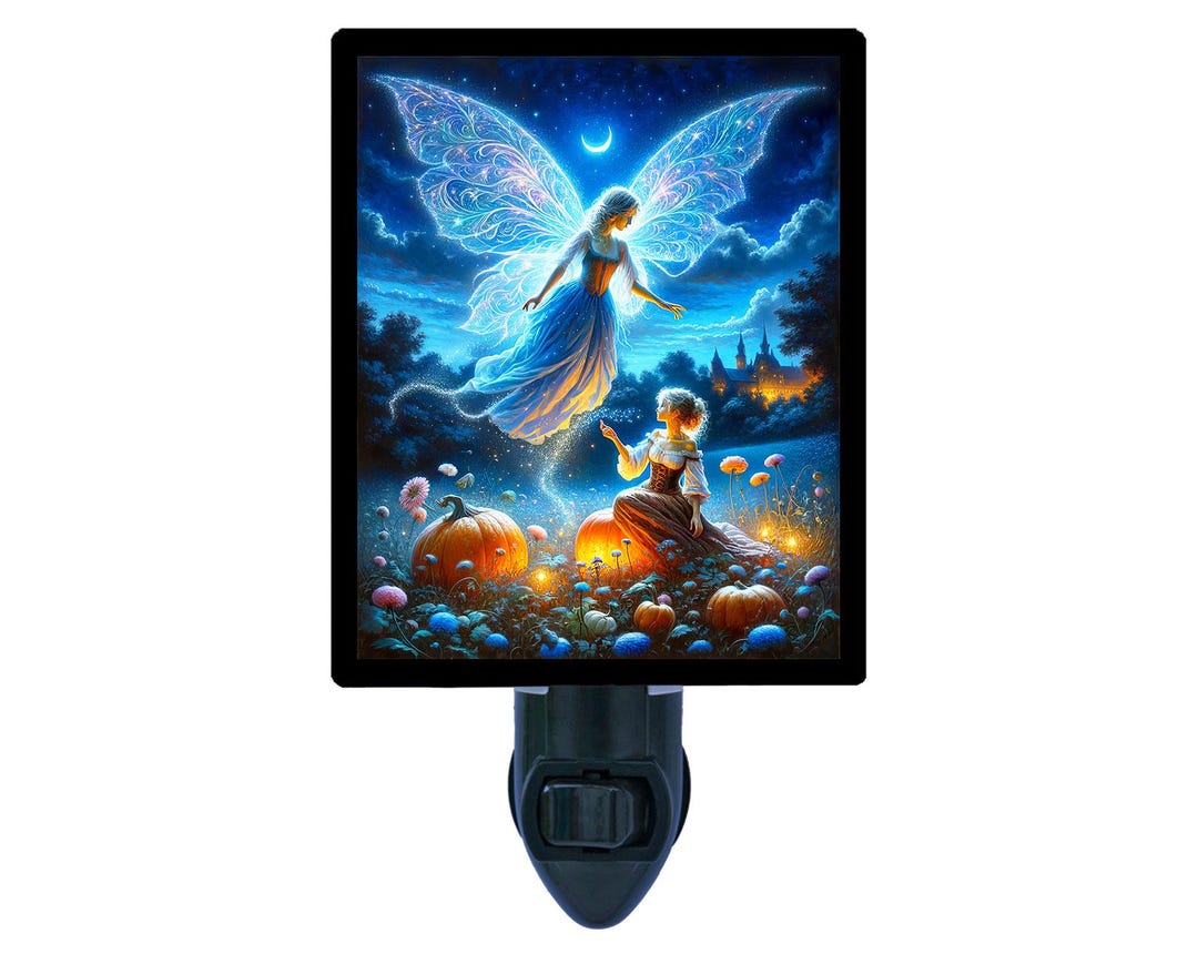 Cinderella and Fairy Godmother – Fantasy Night Light – Fairy Tale Art ...