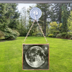 Suncatcher, The Moon, Solar System, Lunar, Space, Copper Chain, Glass, Sunspot