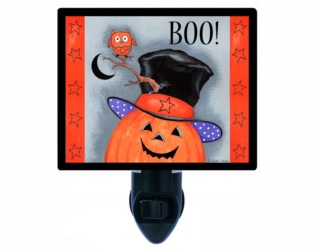 Halloween Pumpkin Hat – Boo Night Light – Pumpkin Decor – Spooky Fall ...