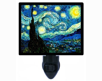 Decorative Photo Night Light, Starry Night, Vincent Van Gogh. Also Includes a FREE Switchable Insert.