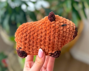 Gehaakte minicapibara knuffel | Handgemaakte amigurumi capibara knuffel