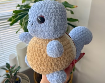 Blauwe gehaakte schildpadknuffel | Handgemaakte blauwe knuffel