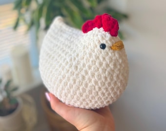 Grof gehaakte kip | Handgemaakte kipamigurumi | Cadeau boerderijdieren