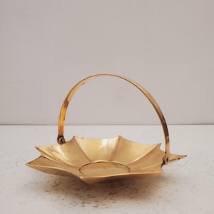 Vintage Brass Umbrella Bowl Basket Trinket Dish Home Decor Home Staging Accent