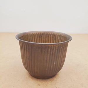Vintage 5” Brass Planter - Vintage English Brass Planter - Vintage Brass Planter Cachepot Bowl Hollywood Regency Scalloped Metal Pot