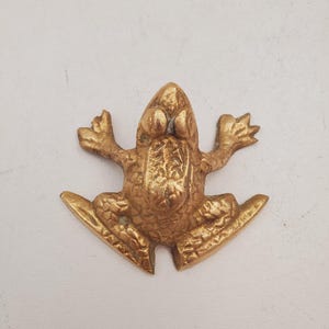 Vintage Miniature Brass Frog - Vintage Brass Tree Frog Figurine .Figure Made in India, Vintage Brass Toad
