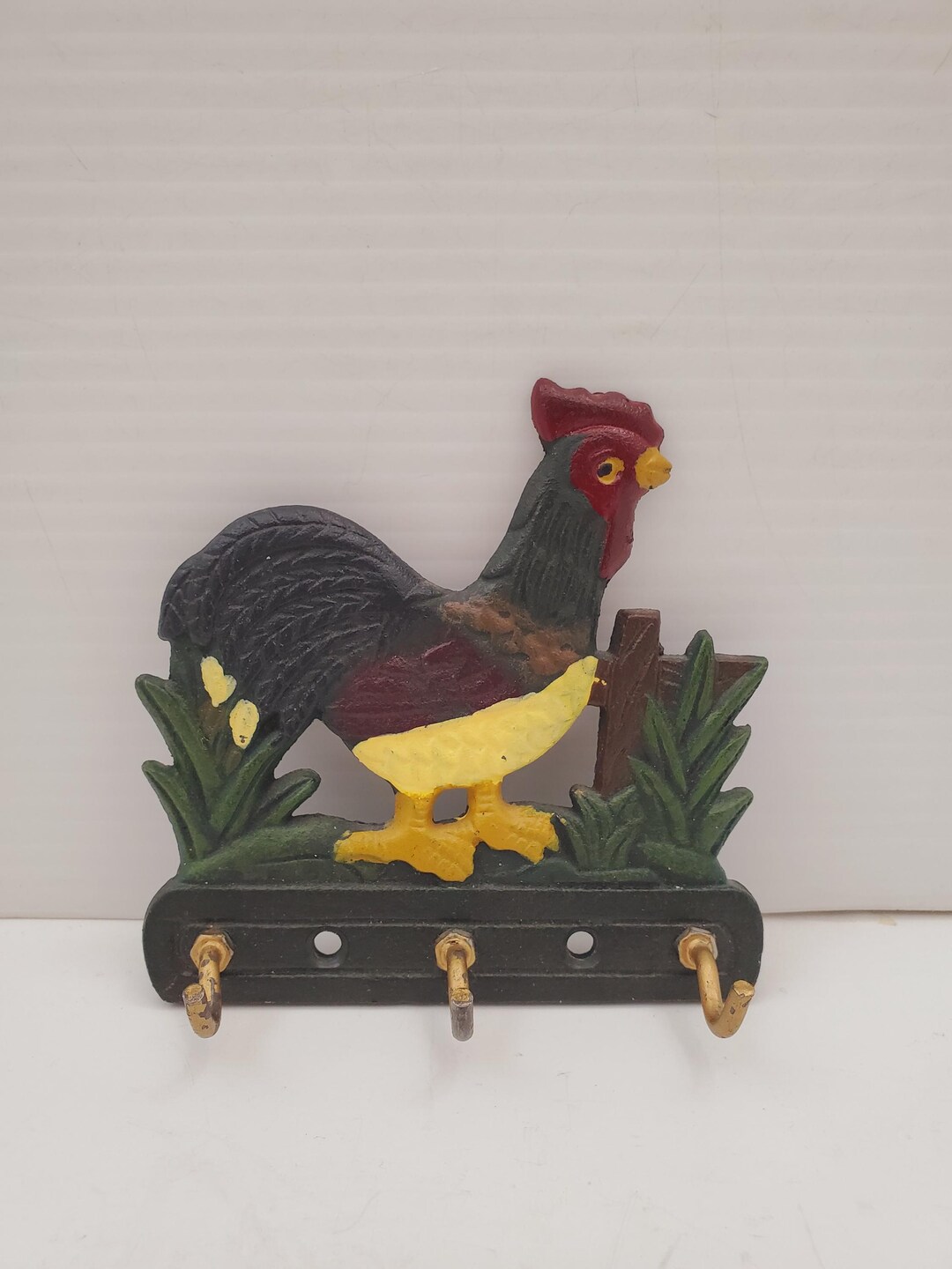 Chicken Key Rack Vintage Cast Iron Chicken Key Organizer ~ Single Chicken Wall Mount Key ...
