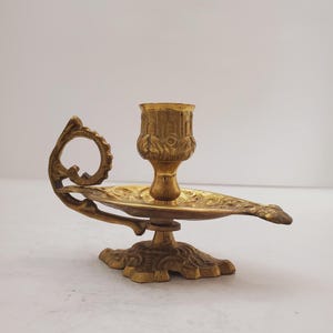 Kerzenhalter / Messing Alladan Lampe / Messing Genie Lampe / Messing Kerzenhalter / Messingartikel / Alladan Artikel / Einzelkerzenhalter