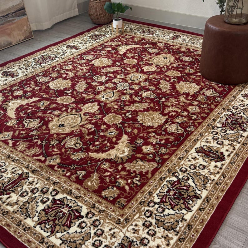 Red Gold Rug Traditional Oriental Medallion 8x10 Area Rug Carpet 2x3 Mat 5x7 Rugs ...