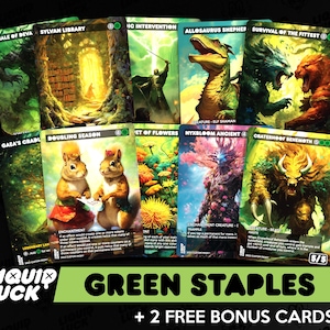 Green EDH Staples Proxy Set: Power Pack - Doubling Season, Gaea&#39;s Cradle