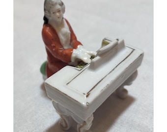 Vintage Piano Player & Piano Musician Porcelain Figurine Set Made in Japan