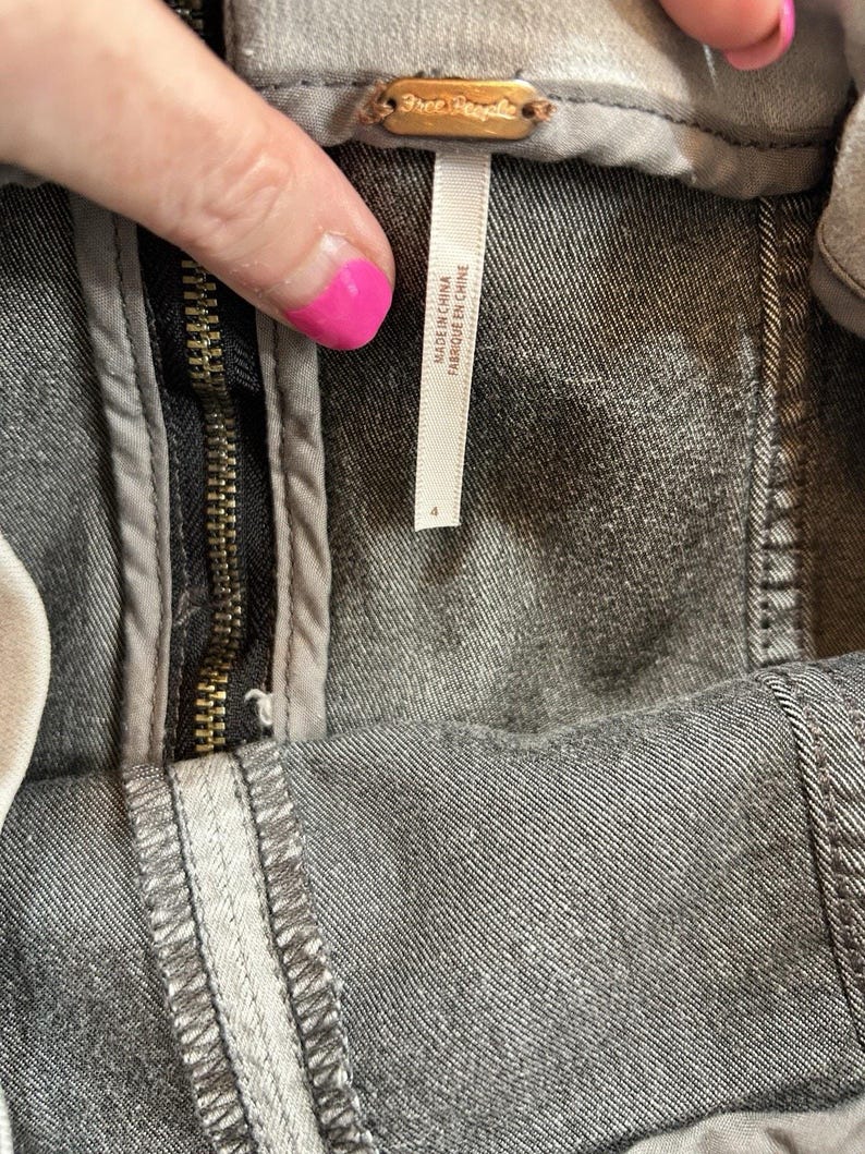 Spódnica Free People damska Modern Femme Cadet Grey Denim Mini rozmiar 4 zdjęcie 7