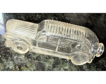 Antique Glass Automobile Flask Glass THS CO. Vintage 1950s