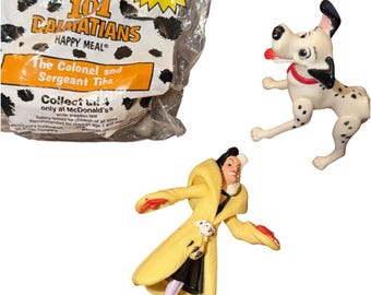 McDonalds Disney 101 Dalmatians Toy Lot Of 3 Pongo Lucky Cruella Deville 1991