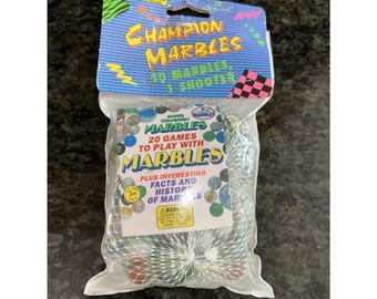 Imperial Toy Corp Champion Marbles 50 Marbles + 1 Shooter NOS ongeopende zak 1992
