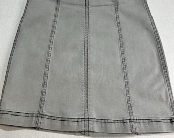 Free People Skirt Women's Modern Femme Cadet Grey Denim Mini Size 4