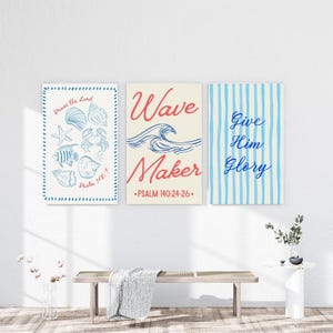 Retro Coastal Christian Wall Art - Digital Prints