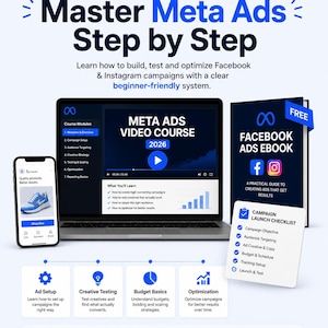 Corso video sui Meta Ads 2026 / Masterclass di pubblicità su Facebook (Prodotto digitale)