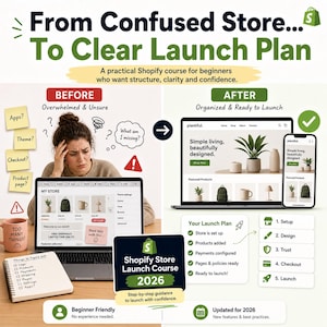 Shopify Store Launch Course 2026 | Beginner Friendly Shopify Course | Step-by-Step Store Setup Guide + Launch Checklist + Bonus Templates